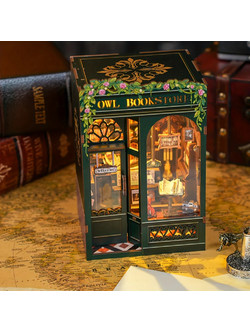 Cutebee Owl Bookstore 3D Book Nook DIY 139 Κομμάτια 17cm