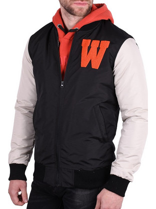 Varsity jacket κολεγιακού τύπου μαύρο Μαύρο