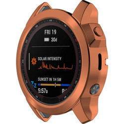 For Garmin Fenix 7X Pro Half Package Electroplated TPU Watch Protective Case(Gold)