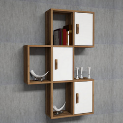 Ράφι Τοίχου Flora - Walnut, White 845Hct1601 (50x112,6x20)