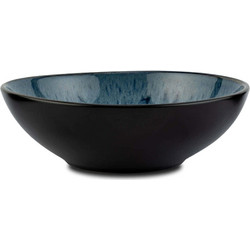 Μπωλ Δημητριακών Skylar 10-017-026 Φ18x5,6cm Black-Blue Nava Πηλός