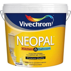 Vivechrom Neopal Kitchen & Bathroom Οικολογικό Αντιμουχλικό Πλαστικό Χρώμα Εσωτερικού Χώρου Λευκό 10lt