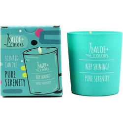 Aloe+ Colors Scented Soy Candle Pure Serenity Αρωματικό Κερί Χώρου Σόγιας Με Άρωμα Μανόλια Σε Βαζάκι 220gr