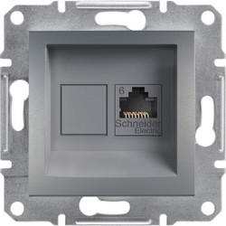 Schneider Asfora πρίζα πληροφορικής RJ45 cat6 U/UTP μονή Ατσάλι - EPH4700162