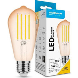 Modee Lighting Λάμπα Filament LED Amber ST58 4W E27 320 1800K (360 lumen)