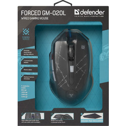 Defender Forced GM-020 Ενσύρματο Gaming Ποντίκι RGB 3200 DPI Black