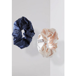 Mεγαλα μεταξωτά scrunchies σε μπλε και μπεζ