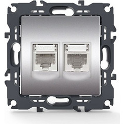Πρίζα Τηλεφώνου και Δικτύου RJ11 CAT3 & RJ45 CAT6 Prime Series Ματ Αλουμίνιο IP20 1000113403 ACA