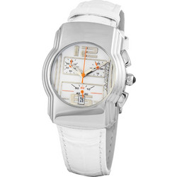 Chronotech Ανδρικό Ρολόι με Λευκό Δερμάτινο Λουράκι CT7280M-06