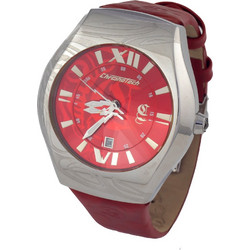 Chronotech Ανδρικό Ρολόι με Κόκκινο Δερμάτινο Λουράκι CT7694M-03