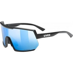 Uvex Sportstyle 235 S53.3.032.2240 Αθλητικά Γυαλιά Ηλίου Μάσκα Κοκάλινα Μαύρα με Μπλε Καθρέπτη Φακό