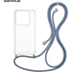 Sonique Armor Clear Θήκη Σιλικόνης με Κορδόνι Xiaomi Redmi Note 14 5G Blue Grey