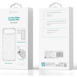 Devia Θήκη TPU & PC Shock Proof Magnetic & Tempered Glass & Camera Cover Apple iPhone 17 Air Star Pack Διάφανο - (128149)