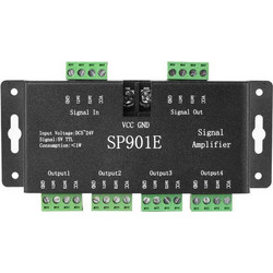 SP901E LED Pixel SPI Signal Amplifier Repeater Addressable LED Strip and Dream Color Programmable LED Matrix Panel, 5V24V