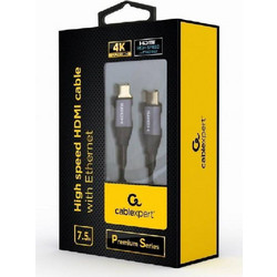 Cablexpert Καλώδιο HDMI 2.0 HDMI Male to HDMI Male 7.5m Black GM-HDMI-4K-7.5M