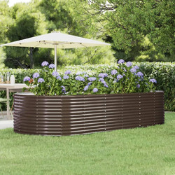 vidaXL Ζαρντινιέρα Καφέ 291x140x68 εκ. Γαλβανισμένος χάλυβας 319100