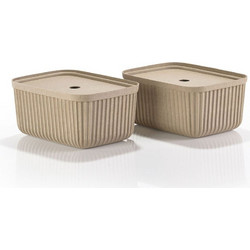 Κουτιά Αποθήκευσης Pulp 31771 (Σετ 2τμχ) 32x23x15cm Natural Brown Zone Denmark Χαρτί