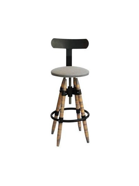 MX 4 T - σκαμπό μπαρ ξυλινο Φ 35 cm x 65-90 υψος cm