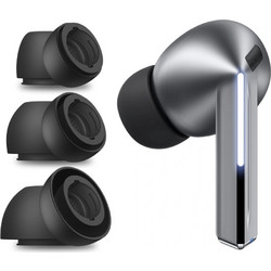 Techsuit - (3 Pack) Replacement Ear Tips Airvibe (et3) -For Samsung Galaxy Buds 3 Pro, Premium Silicone S, M, L Sizes - Black