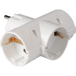 EUROLAMP 15-451-020 Σταυρός Σούκο 3 Εξόδων 220-240V με Προστασία Επαφών (147-10002)