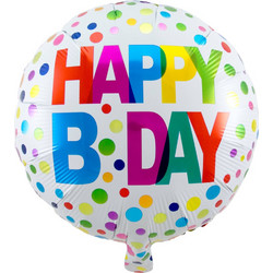Μπαλόνι Foil Happy Bday with Dots 45εκ