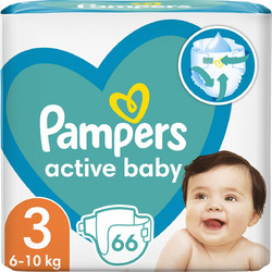 Pampers Active Baby Πάνες No3 6-10kg 66τμχ