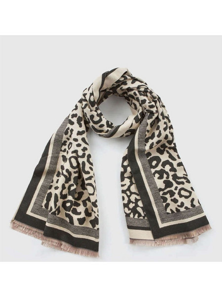 G7924L Γυναικεία Πασμίνα VERDE Animal Print