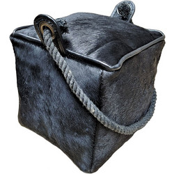 PUERTA ΔΙΑΚΟΣΜΗΤΙΚΟ DOOR STOPPER 15x15x15cm ΔΕΡΜΑ ΜΑΥΡΟ ΒΑΜΒΑΚΙ