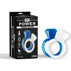 Chisa Novelties Diamond Cock Ring Σετ Ελαστικά Δαχτυλίδια Πέους 2.5cm Μπλε 2τμχ