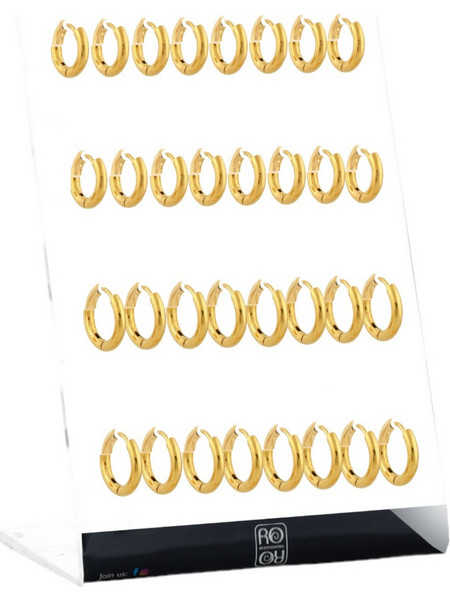Σκουλαρίκι Κρίκος αυτιού Stainless Steel χρυσός 2.5*8/10mm