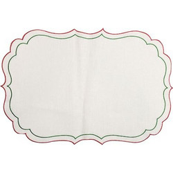Σουπλά Ιβουάρ Σετ 4 Τεμαχίων Coated Linen Ninette Ivory/Artichoke/Cardinal La Gallina Matta (52x36 cm)