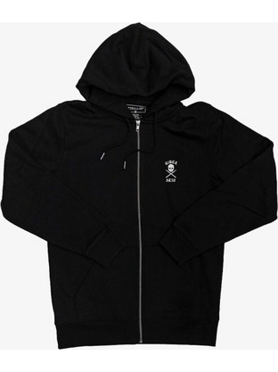 Circa AL50 Skull Zip Hoody Ανδρική Ζακέτα με Κουκούλα με Φερμουάρ Μαύρη LZH004-BLK