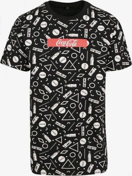 MERCHCODE Men Coca Cola Aop Box Logo Tee - BLACK - MC302-00007