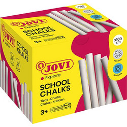 Jovi Κιμωλία Washable 9x80mm School 3+ Λευκό 100 Τεμάχια