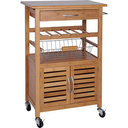 Τρόλεϊ Αποθήκευσης Excellent Houseware από Bamboo 36x60x88cm CP8400280