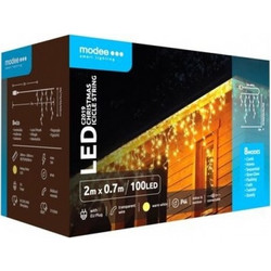 Modee Lighting 100 Χριστουγεννιάτικα Λαμπάκια LED Θερμά Λευκά 2m H70cm