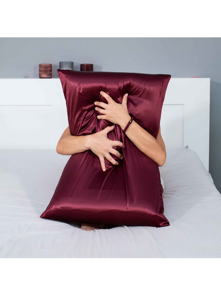 Μεταξωτή Μαξιλαροθήκη Mulberry Silk Burgundy 50x70εκ. 6A 22MM
