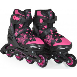 Byox Roces Jockey Inline Αυξομειούμενα Rollers Παιδικά Μαύρα Ροζ
