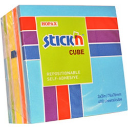 STICK'N ΚΥΒΟΣ ΑΥΤΟΚΟΛΛΗΤΑ 76x76mm 400 ΦΥΛΛΑ ΜΠΛΕ ΝΕΟΝ-ΠΑΣΤΕΛ