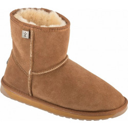 Emu Australia Platinum Stinger Slim Mini Γυναικεία Μποτάκια Suede Chestnut με Γούνα WP20003