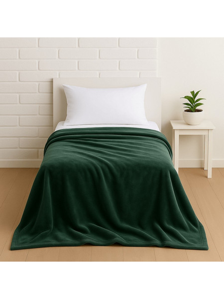 Κουβέρτα Βελουτέ 2833 Olive Astron Μονό 150x220cm Πολυέστερ