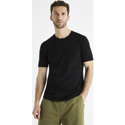 Celio Πλεκτή Μπλούζα με Κοντό Μανίκι Be1stee - BLACK
