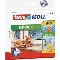 Μονωτικό Πόρτας & Παραθύρων Tesa TesaMoll Classic E-profile Λευκή ταινία 9mm x 6m