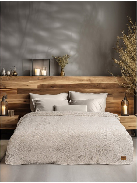 Κουβέρτα Μονή με Γούνα Madi Zanoria Μπεζ 160x220
