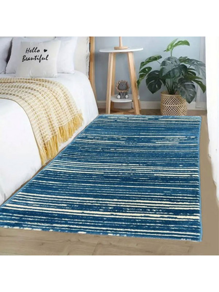 Σετ Χαλιά Κρεβατοκάμαρας 3τμχ Μπλε 66x180cm