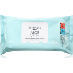 Byphasse Aloe Vera Μαντηλάκια Ντεμακιγιάζ για Ευαίσθητη Επιδερμίδα 40τμχ