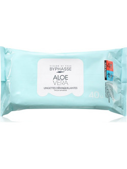 Byphasse Aloe Vera Μαντηλάκια Ντεμακιγιάζ για Ευαίσθητη Επιδερμίδα 40τμχ