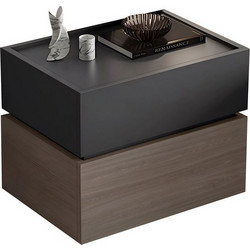 VANITY Κομοδίνο 2 Συρτάρια Αποχρώσεων Sonoma Oak & Grey, με Αποσπώμενα χρωματικά Μέρη