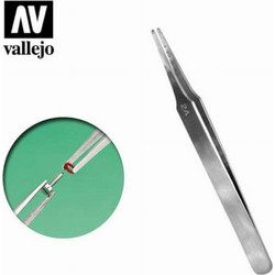 Vallejo - Flat Rounded Stainless Steel Tweezers (120mm)