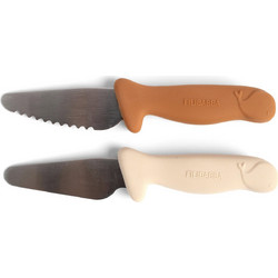 Filibabba - Beginner's cutting knives 2-pack - Pumpkin + Offwhite (FI-03807) - Baby and Children